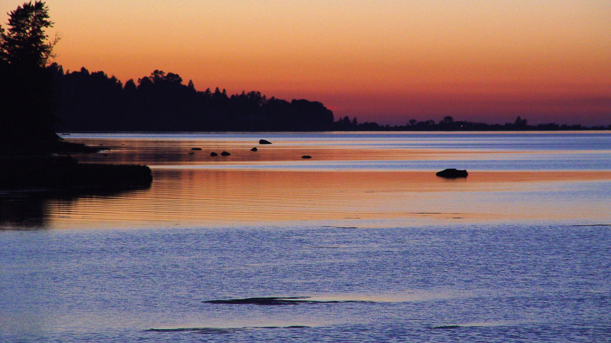Birch Bay Evening Blue Sunset Water 4K Wallpaper