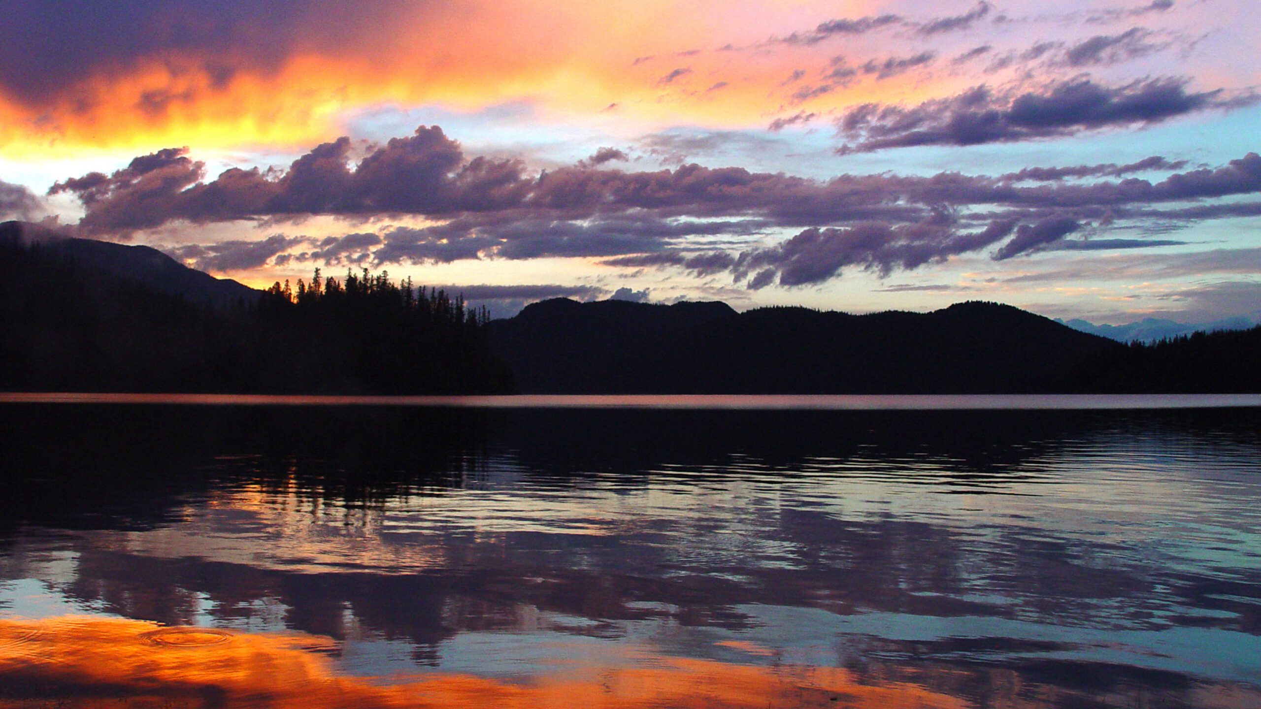 Sunset Lake Reflection 4K Wallpaper