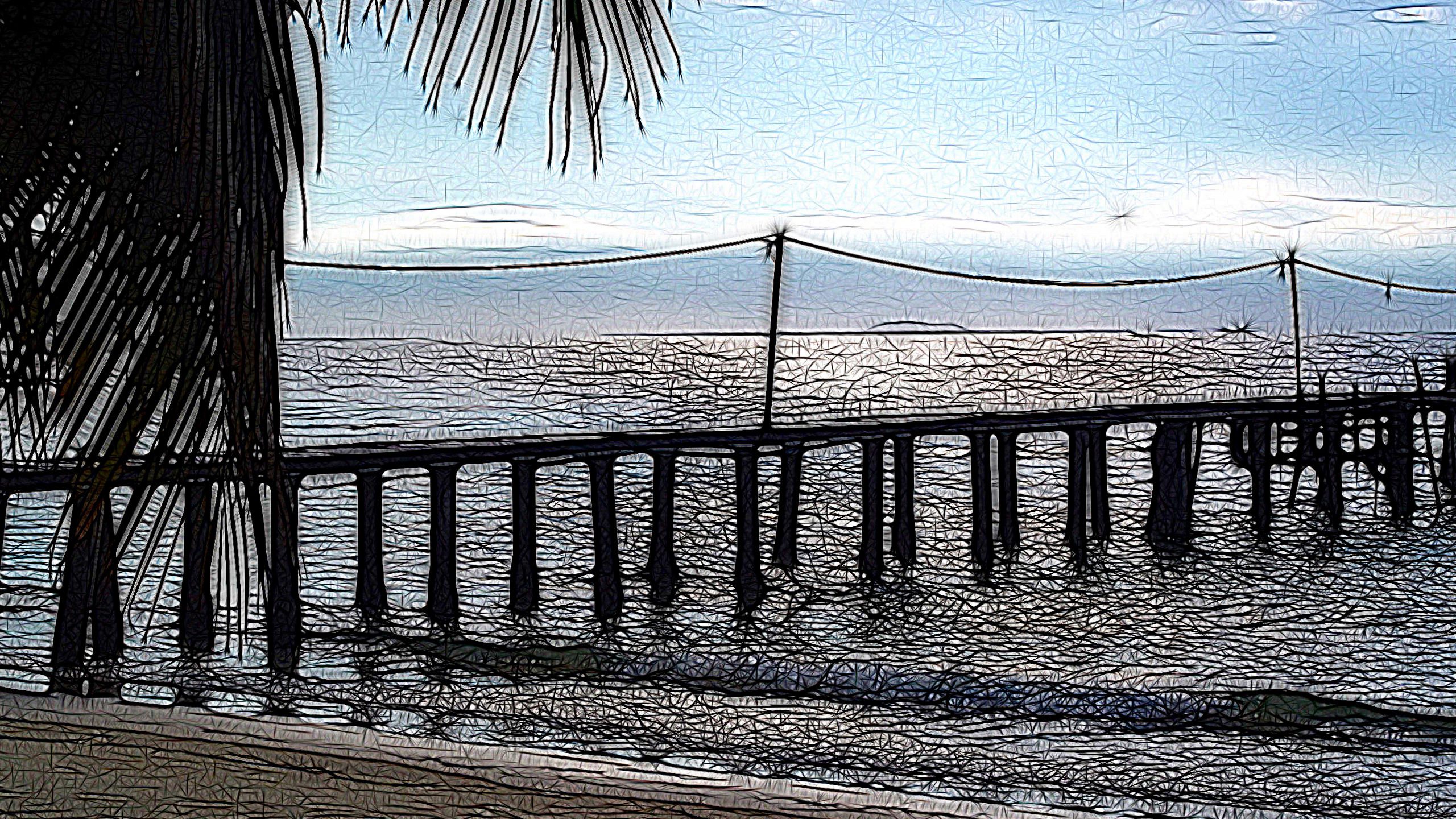 Ocean Pier – Sketch Style Interpretation