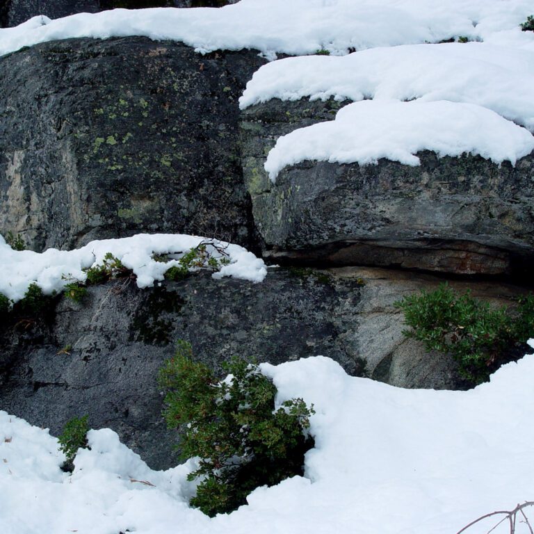 Snow Covered Rocks in Winter Nature HD Wallpaper