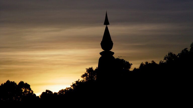 Pagoda Silhouette at Sunset – Doi Inthanon