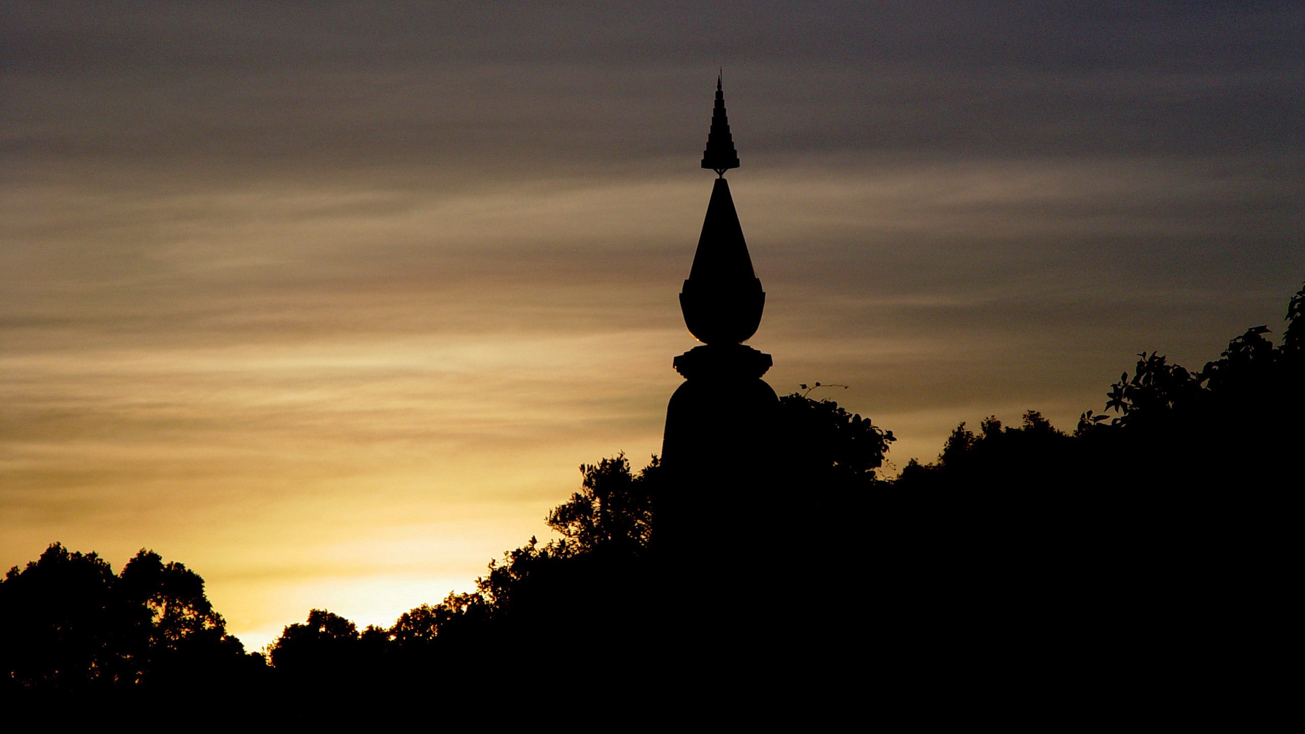 Pagoda Silhouette at Sunset – Doi Inthanon