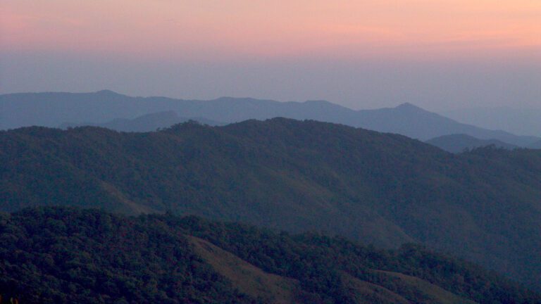 Pink Sunset Over Mountain Layers at Doi Inthanon
