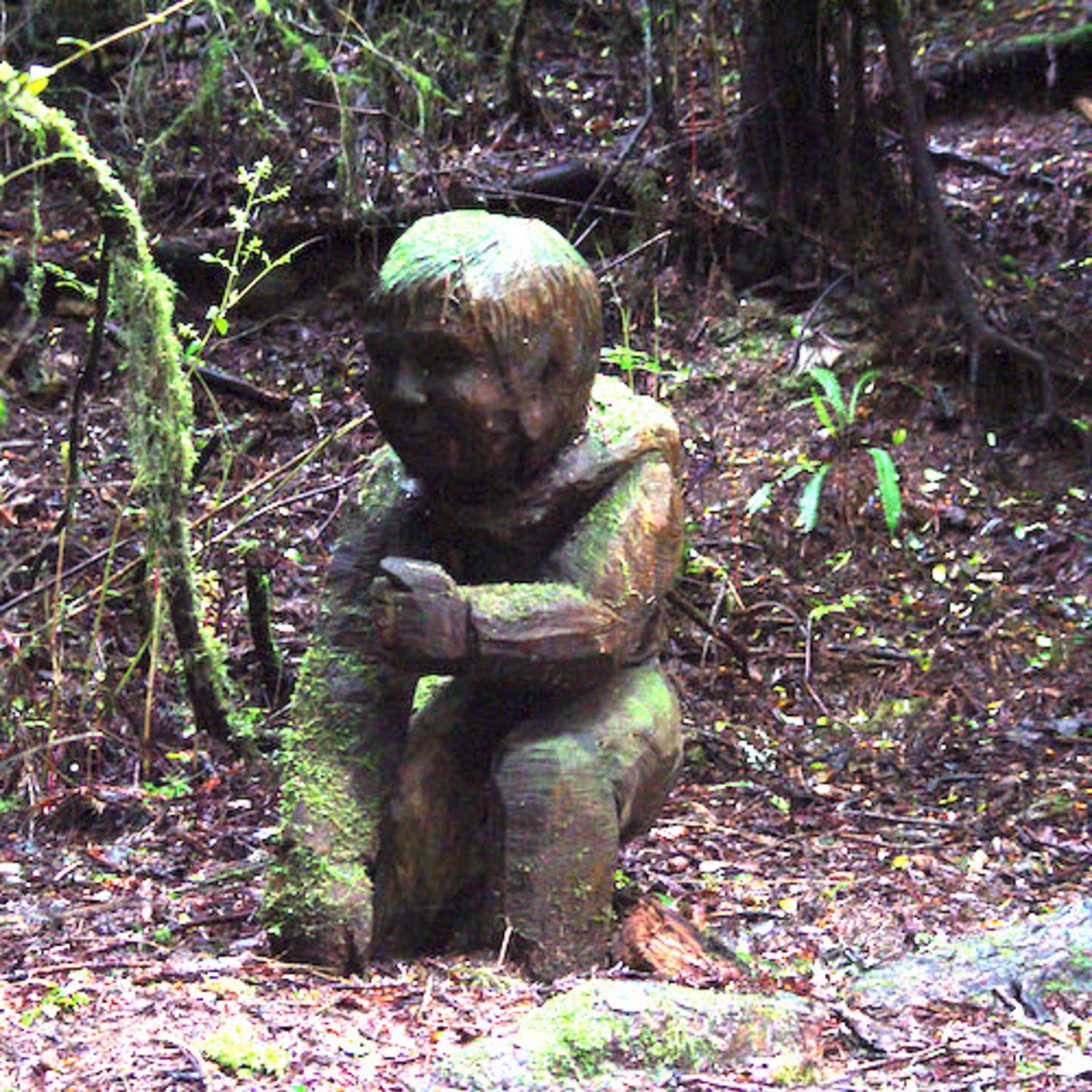 Forest Gnome Statue – Moss Covered Woodland Sculpture