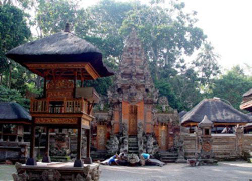 Sacred Hindu temple inside Sacred Monkey Forest in Ubud Bali