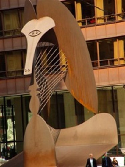 The famous Picasso sculpture in downtown Chicago.