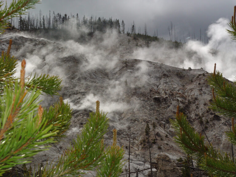 Steaming Geothermal Hillside